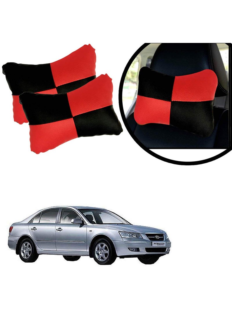 Adroitz Adroitz Red Check Design Car Neck Rest Cushion with Adjustable Straps_886  - Image 1