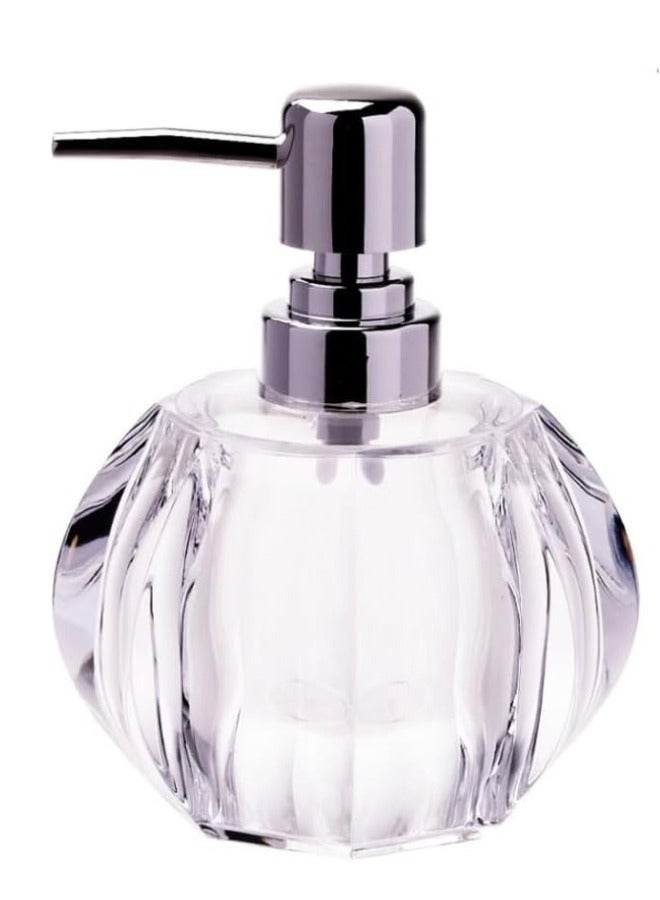 Happy Home Acrylic Soap Dispenser for Bathroom or Kitchen - Soap and Lotion Dispenser, Hand Sanitizer Bottle and Pressure Pump for Shampoo, Conditioner, Shower Gel and Cosmetics (180ml - Clear) - Image 1