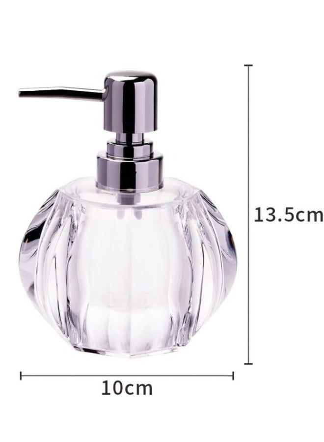 Happy Home Acrylic Soap Dispenser for Bathroom or Kitchen - Soap and Lotion Dispenser, Hand Sanitizer Bottle and Pressure Pump for Shampoo, Conditioner, Shower Gel and Cosmetics (180ml - Clear) - Image 3