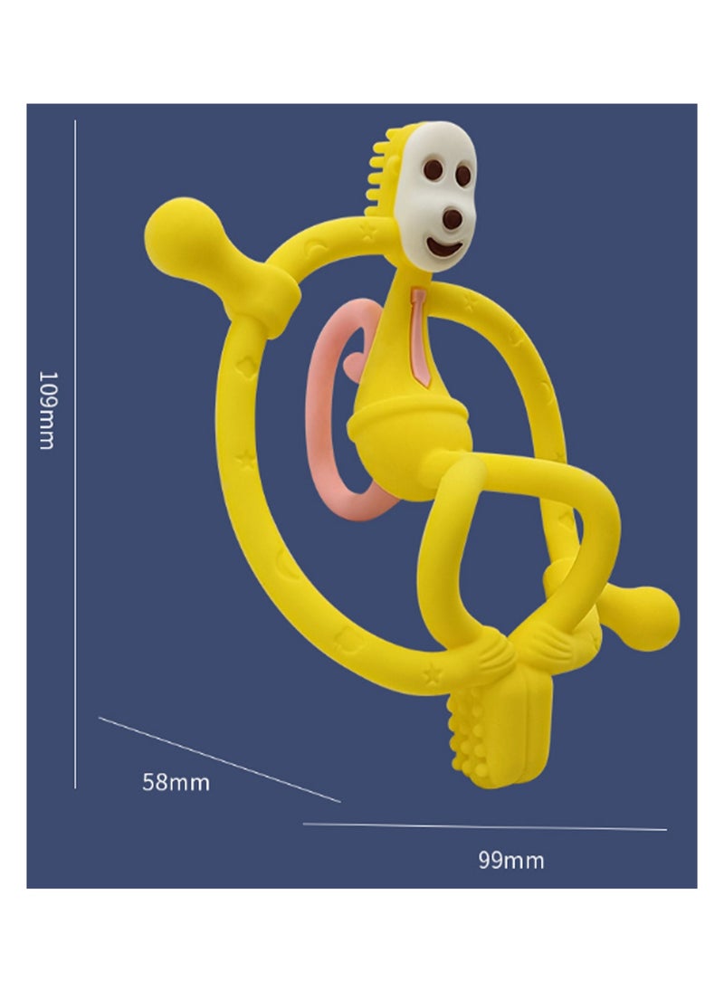 Generic Yellow Think Monkey Teether Teething Soothing Toy Baby Teething Toy Silicone Bpa Free Suitable For Infants And Toddlers Boys Girls  - Image 2