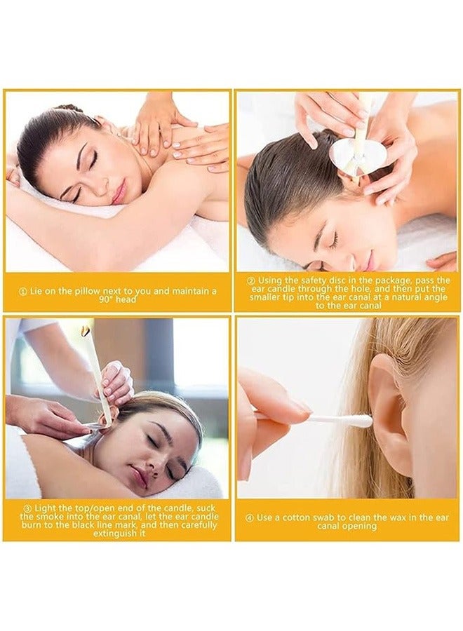بونيتو مجموعة من 30 شمعة نقية من شمع النحل وشمع الأذن للعلاج بالعطر، بما في ذلك 15 وسادة لحماية الأذن، و 30 مسحة قطنية، ومغرفتين للأذن، لتخفيف طنين الأذن وتحسين النوم. - Image 4