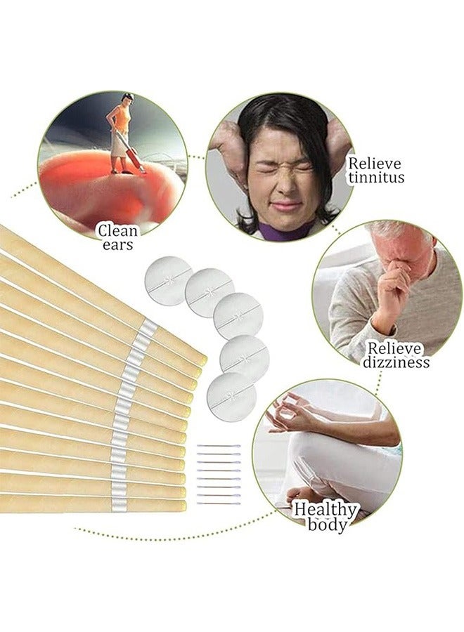 بونيتو مجموعة من 30 شمعة نقية من شمع النحل وشمع الأذن للعلاج بالعطر، بما في ذلك 15 وسادة لحماية الأذن، و 30 مسحة قطنية، ومغرفتين للأذن، لتخفيف طنين الأذن وتحسين النوم. - Image 3