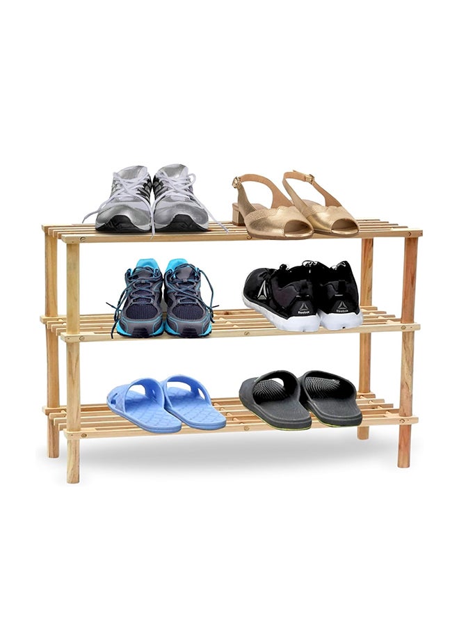 Feelings Wooden Shoe Rack 3 Tier 74Cm Natural  - Image 1