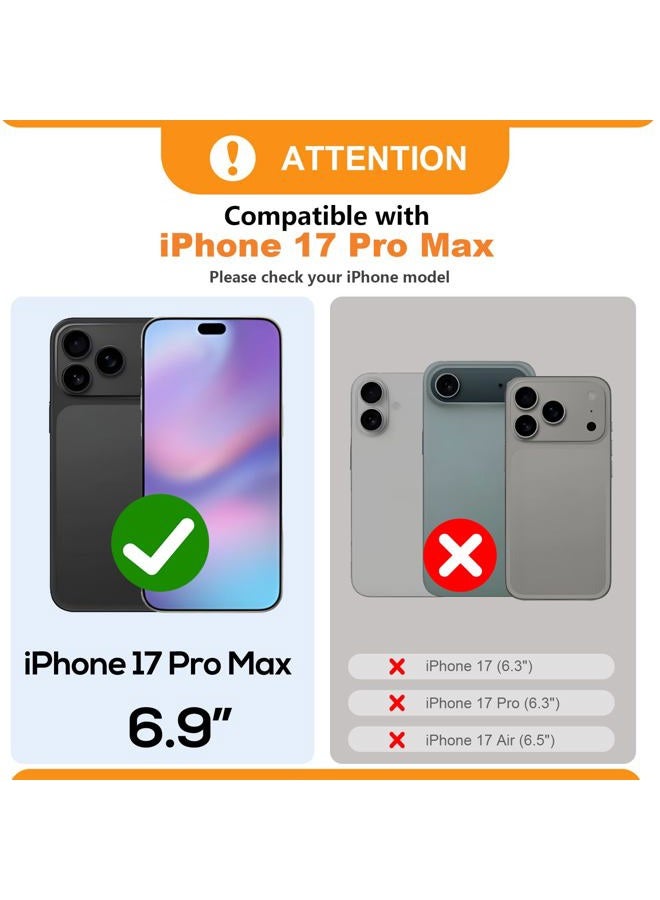 Bocasal for iPhone 17 Pro Max Wallet Case Compatible with MagSafe Wireless Charging, RFID Blocking Magnetic Leather Case with Card Slots Holder Kickstand Detachable Wrist Strap 6.9 Inch (Brown) - Image 2
