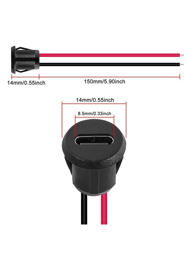 XIITIA 8pcs Type-C Female Chassis 2P Direct Crimp USB Female Chassis C Connector Jack Charging Port Waterproof with Card Buckle 3A High Current Port USB-C Charger Plug(2pin Without Terminal) - Image 2