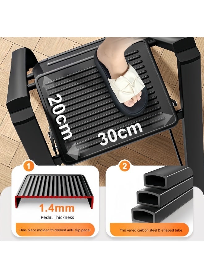 Shangxing 3-Step Folding Safety Ladder with Wide Anti-Slip Pedals, Reinforced Frame & Triangle Support – Stable Household Step Stool for Kitchen, Bedroom & Home Use - Image 5