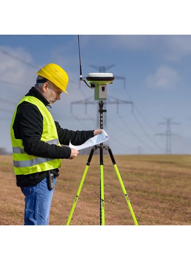AdirPro Prism Pole Tripod – Aluminum Range Pole Tripod – Use for Survey Pole, Rover Rod, GPS Pole – GNSS RTK Rod Stand - Survey Equipment for Total Station Surveying (Fluorescent Green) - Image 2