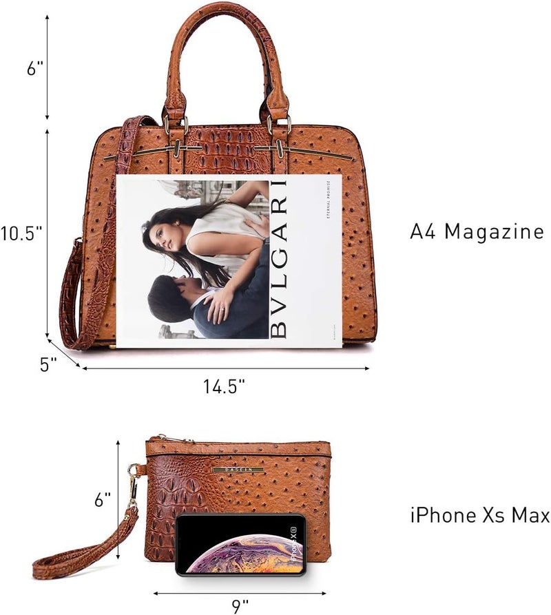 Dasein Women Satchel Handbags Shoulder Purses Totes Top Handle Work Bags With Matching Wallet - Image 3