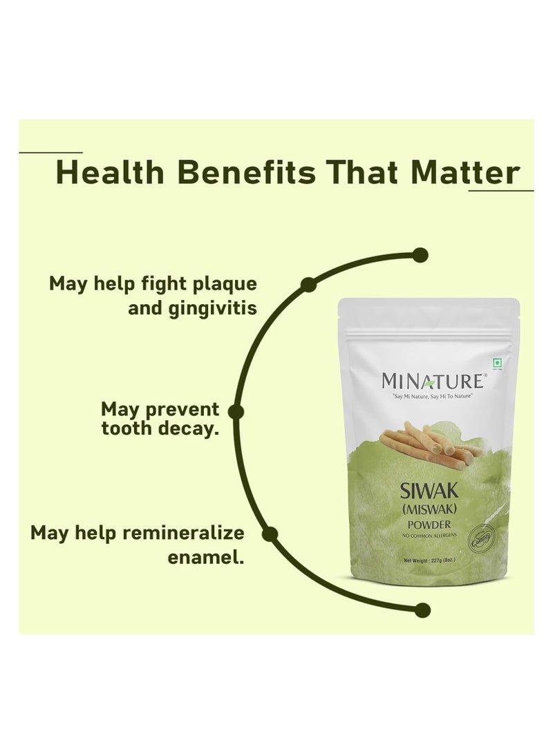 minature Miswak (Siwak) Powder by mi Nature | salvarado persica| 227g(8 oz) (0.5 lb) | 100% Only Miswak (siwak) Powder | Dental Care | Natural Toothpaste | Whitening Teeth | Oral Care - Image 3