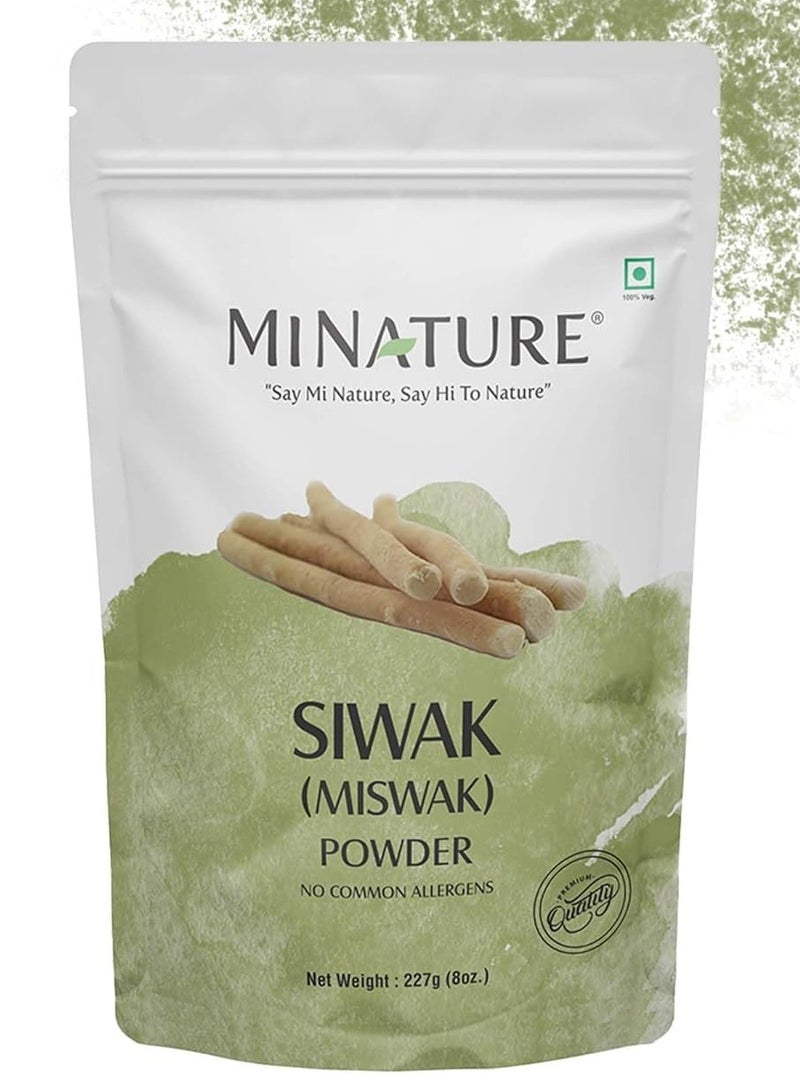 minature Miswak (Siwak) Powder by mi Nature | salvarado persica| 227g(8 oz) (0.5 lb) | 100% Only Miswak (siwak) Powder | Dental Care | Natural Toothpaste | Whitening Teeth | Oral Care - Image 1