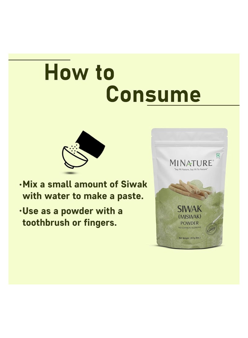 minature Miswak (Siwak) Powder by mi Nature | salvarado persica| 227g(8 oz) (0.5 lb) | 100% Only Miswak (siwak) Powder | Dental Care | Natural Toothpaste | Whitening Teeth | Oral Care - Image 4