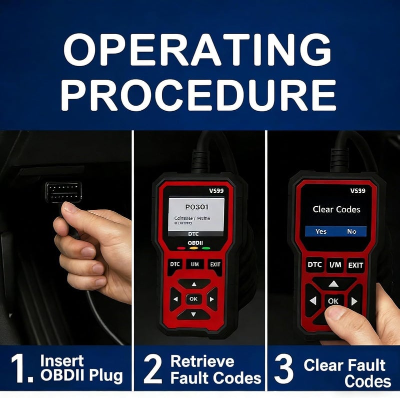 Car OBD2 Scanner Diagnostic Tool for Mercedes-Benz G-Class S-Class SLK SLC SL, I/M Readiness Check Engine Fault Code Reader Mode 6, Mode 8 Live Data - Image 5