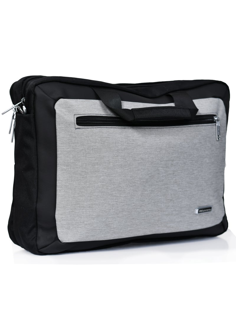 WAVES Laptop Bag, Premium Durable Lightweight Messenger Bag Front Pocket Luggage Belt and Secure Zippers for 16-inch Laptops and Tablets Gray - Image 1