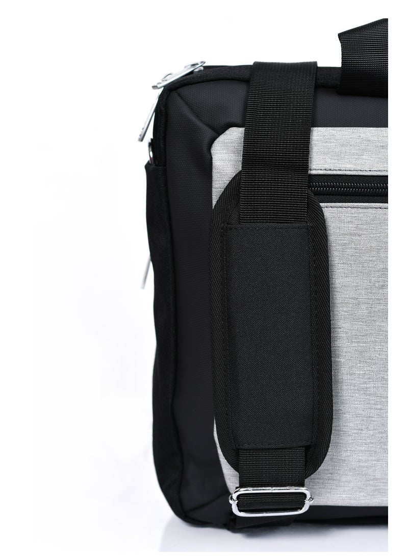 WAVES Laptop Bag, Premium Durable Lightweight Messenger Bag Front Pocket Luggage Belt and Secure Zippers for 16-inch Laptops and Tablets Gray - Image 5