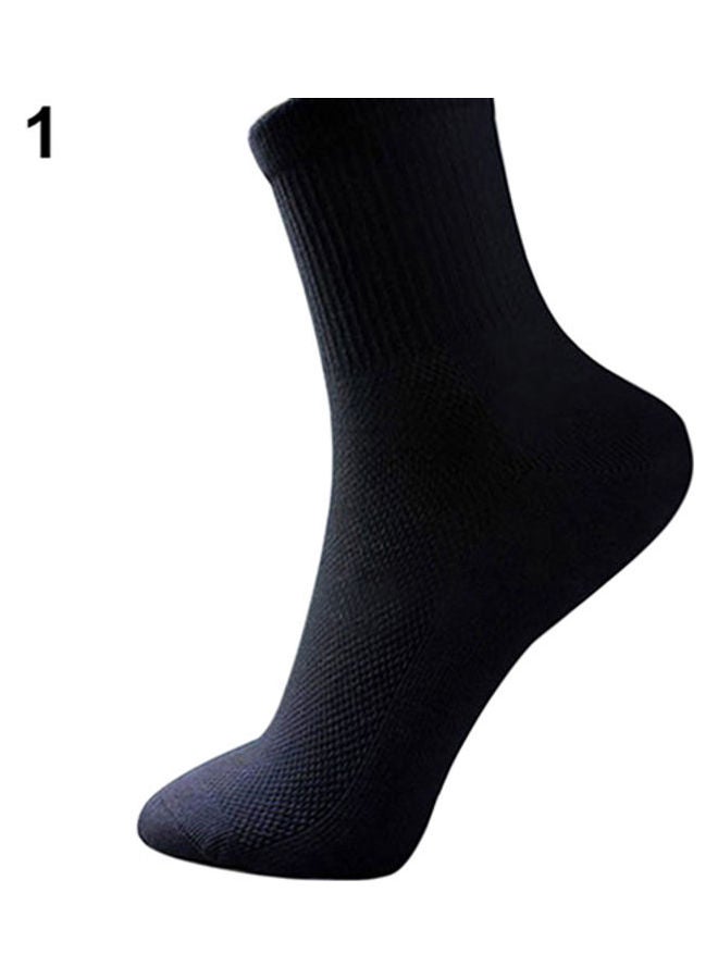 5 Pairs Men Business Breathable Socks Thermal Soft Cotton Blended Casual Sport Sock Black - Image 1