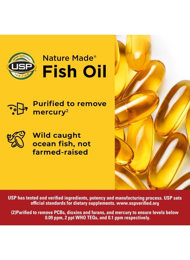 Nature Made Fish Oil 1000 mg Softgels, Fish Oil Supplements, Omega 3 Fish Oil for Healthy Heart Support, Omega 3 Supplement with 320 Softgels, 160 Day Supply - Image 3