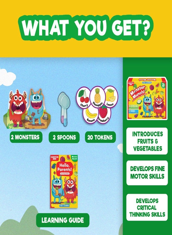 EINSTEIN BOX Feed The Monster Game for Kids 2-5 Years Old | Toys & Gifts for Boys & Girls | Learning & Education Games | Birthday Gift for Ages 2,3,4,5 - Image 3