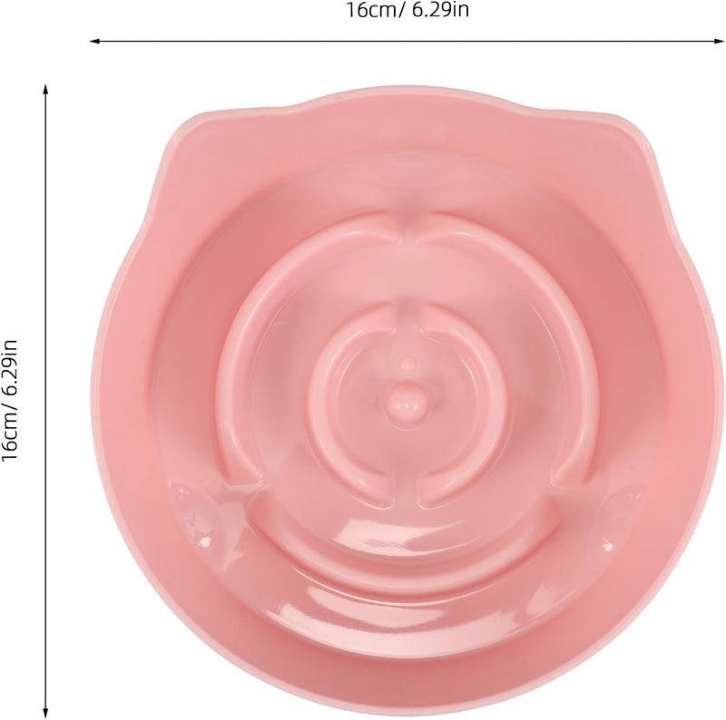 Slow Feeder Cat Bowl Non-Slip Candy Color Plastic Small Pet Feeding Dish with Cat Ear Design for Kittens and Small Dogs - Image 2