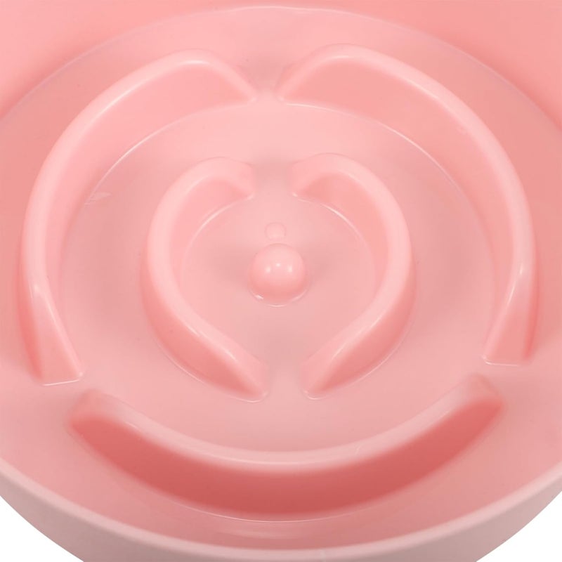 Slow Feeder Cat Bowl Non-Slip Candy Color Plastic Small Pet Feeding Dish with Cat Ear Design for Kittens and Small Dogs - Image 3