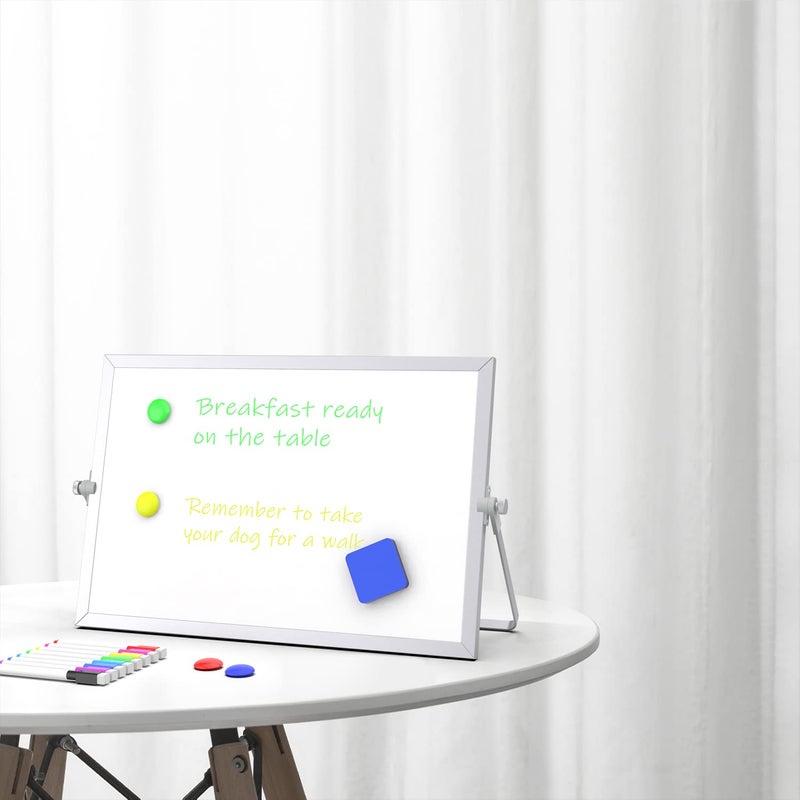 OWill Dry Erase White Board, 16inX12in Large Magnetic Desktop White Board with Stand,A3 Magnetic Whiteboard & Portable Double-Sided Whiteboard Easel for Drawing in School & Home - Image 4