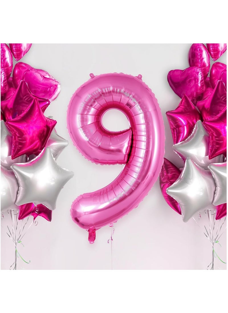 40 Inch Gold Digit Helium Foil Birthday Party Balloons Number 9  - Image 2
