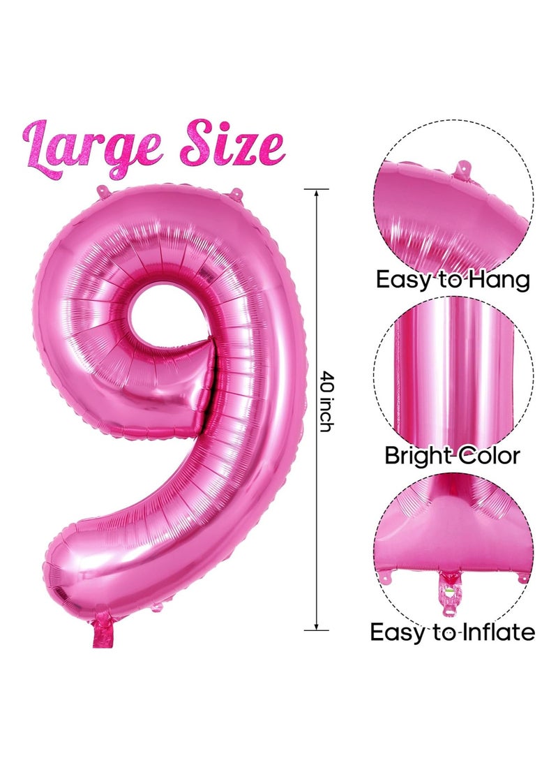 40 Inch Gold Digit Helium Foil Birthday Party Balloons Number 9  - Image 3