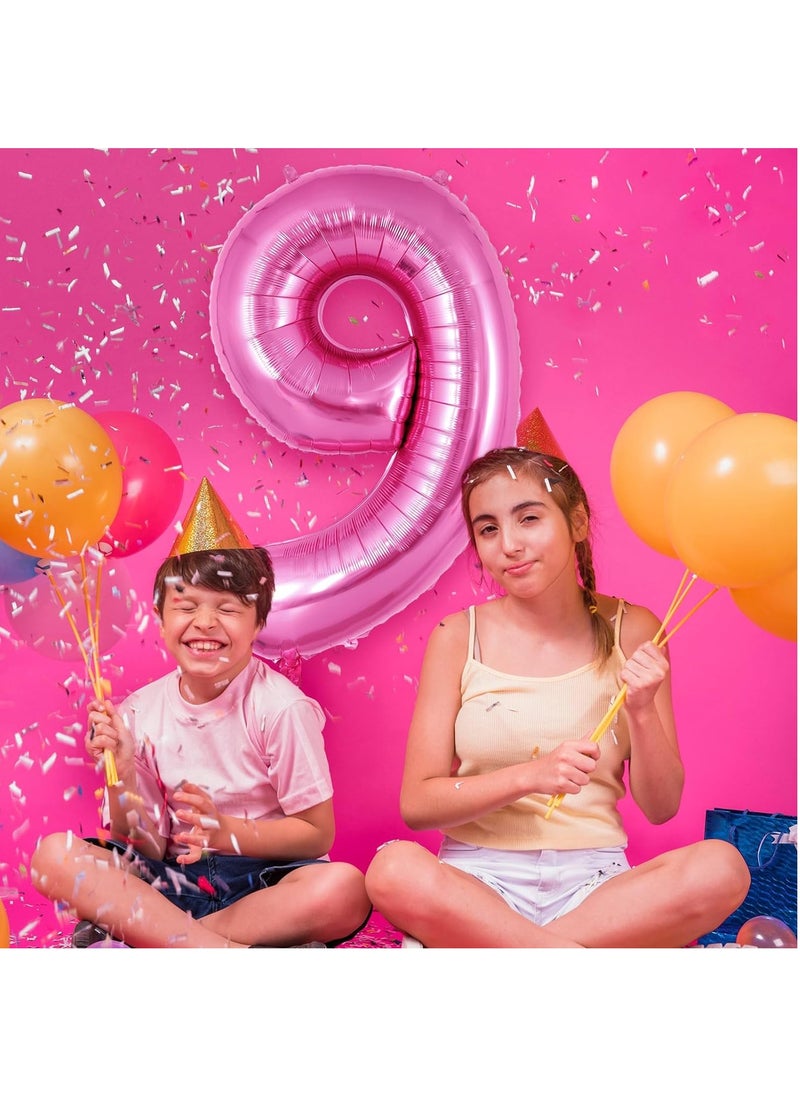 40 Inch Gold Digit Helium Foil Birthday Party Balloons Number 9  - Image 4