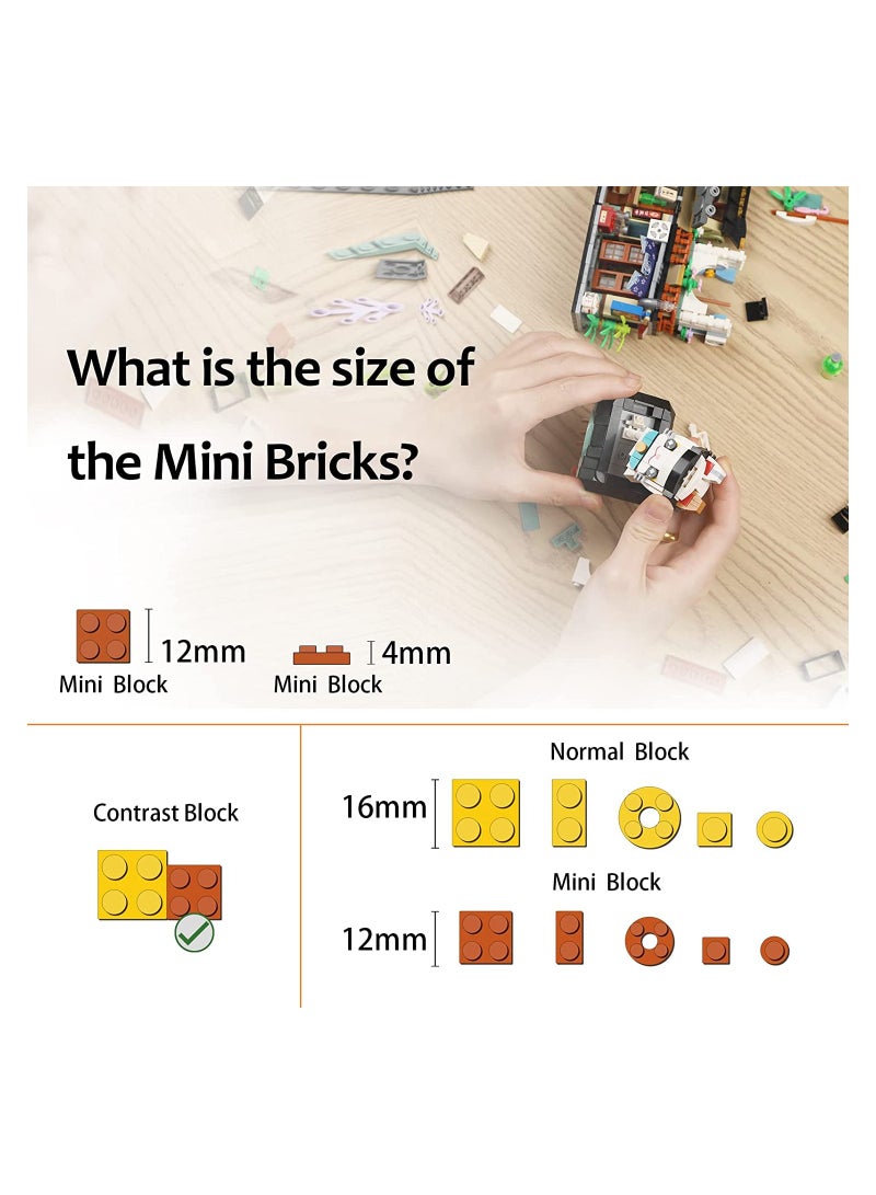 SYOSI Japanese Street View Izakaya Shop Mini Building Blocks, SYOSI MOC Creative Japanese Toys Model Set, 789 PCS Simulation Architecture Construction Toy, Suitable for Ages 6+  - Image 5