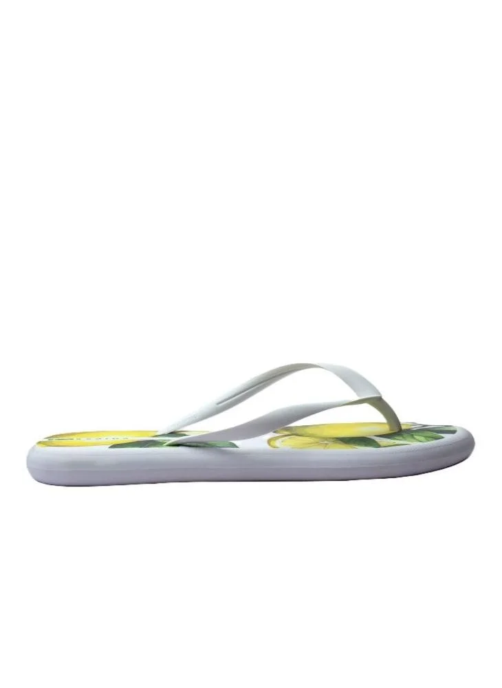 Voices Boat Sicília Women'S Flip Flops With Printed Sole Design And Matching Brand Design Strap - White