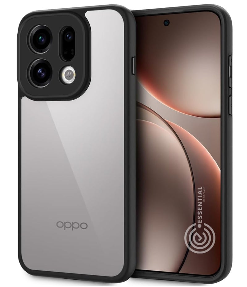 KAPAVER Essential Back Cover Case Compatible with Oppo Find X9 (PC+TPU) (Black) - Image 1