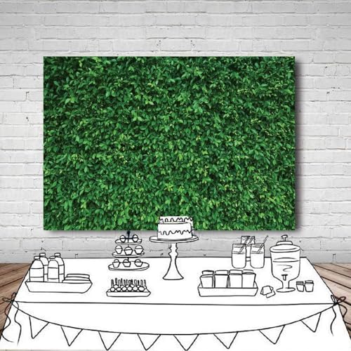 Backdropon Green Leave Photography Backdrops Nature Backdrop Curtain Cloth Birthday Background Seamless Photo Booth Prop Backdrop Size 5 Feet Height & 8 Feet Width(5 * 8) - Image 5