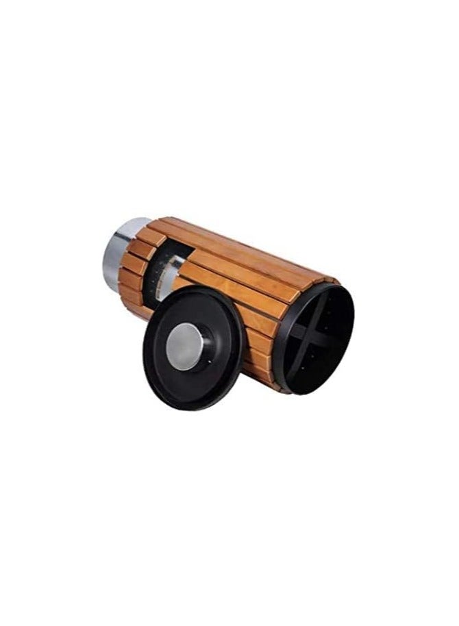 VINSTAR Outdoor Wooden Dustbin, Wooden Round Wast Bin With Ashtray, Outdoor Trash Cans Bin, Color Brown, 55L - Image 2