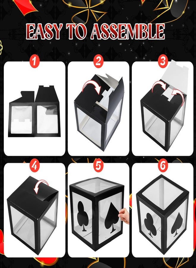 DoubleFill علب هدايا على شكل نرد كازينو كبير الحجم من دبل فيل، 4 قطع، مقاس 12 × 12 × 12 بوصة، لتزيين حفلات بطابع الكازينو، قطع مركزية على شكل نرد عملاق من لاس فيغاس، مثالية لحفلات التخرج وأعياد الميلاد. - Image 4