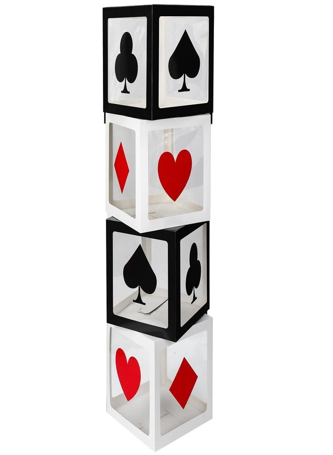 DoubleFill علب هدايا على شكل نرد كازينو كبير الحجم من دبل فيل، 4 قطع، مقاس 12 × 12 × 12 بوصة، لتزيين حفلات بطابع الكازينو، قطع مركزية على شكل نرد عملاق من لاس فيغاس، مثالية لحفلات التخرج وأعياد الميلاد. - Image 1