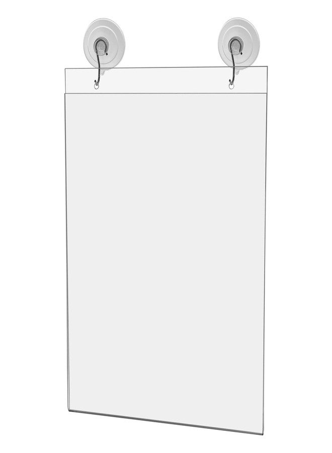 Marketing Holders Window Mount Sign Holder for 8.5" x 11" Advertisements and Hours of Operation in Retail Stores and Offices Double Sided View Clear Acrylic with Suction Cup Hooks - Image 4