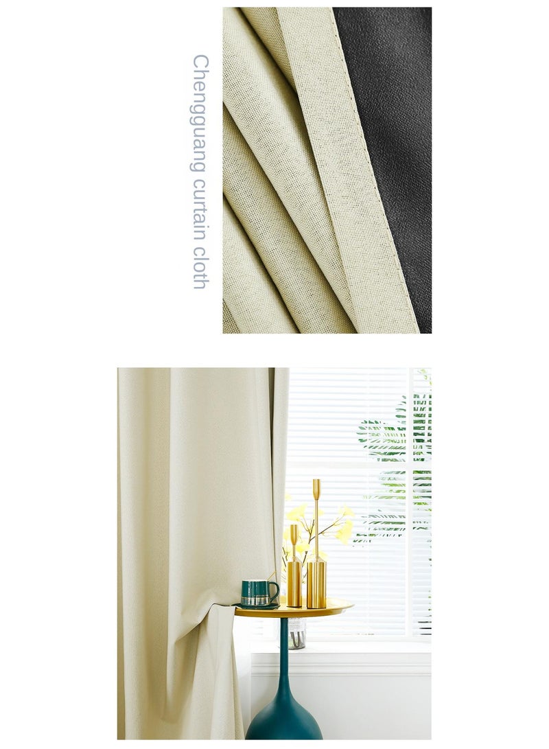 Bluejw 2-Piece Blackout Outdoor Curtains Beige  - Image 2