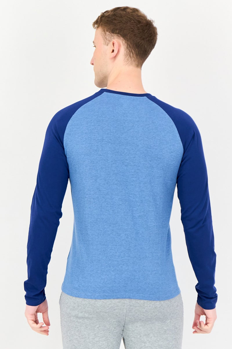 Reebok Men Sportswear Fit Long Sleeve Outdoor T-Shirt, Blue - Image 3
