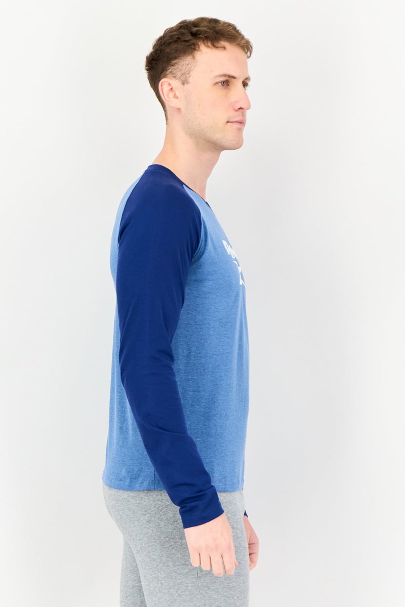 Reebok Men Sportswear Fit Long Sleeve Outdoor T-Shirt, Blue - Image 2