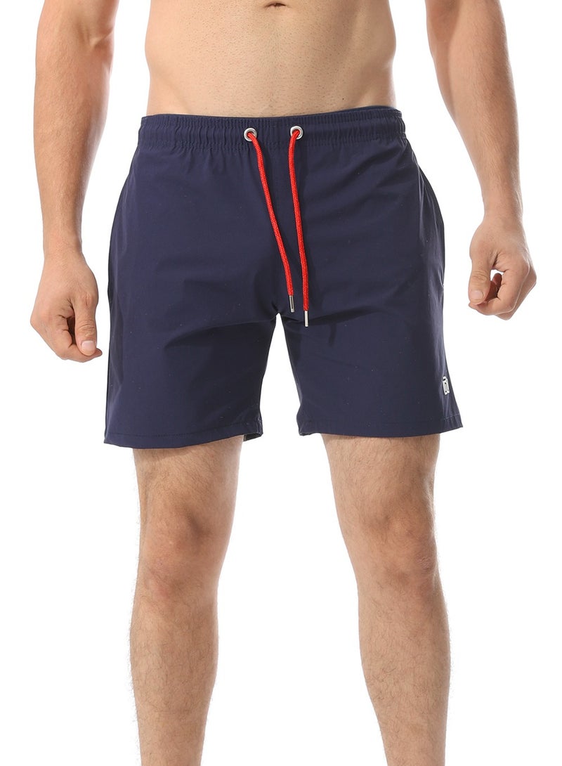 WHITE RABBIT Plain Basic Mid-Rise Swim Shorts  - Image 1