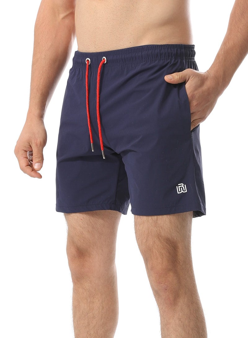 WHITE RABBIT Plain Basic Mid-Rise Swim Shorts  - Image 2