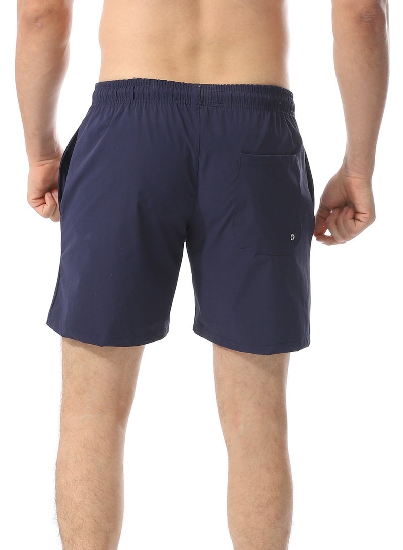 WHITE RABBIT Plain Basic Mid-Rise Swim Shorts  - Image 3
