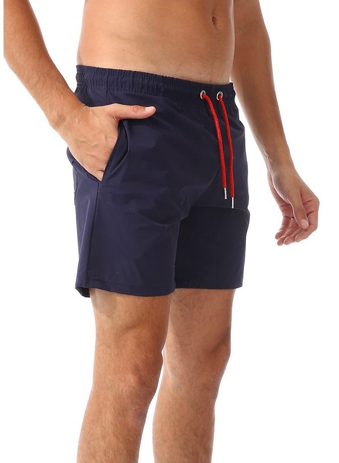 WHITE RABBIT Plain Basic Mid-Rise Swim Shorts  - Image 4