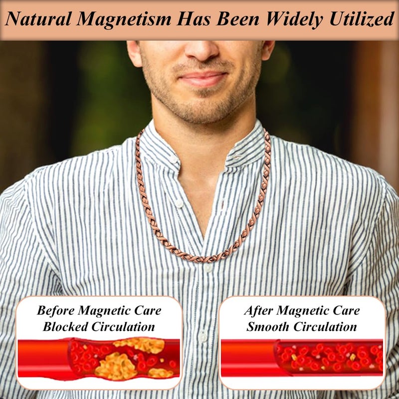 Vicmag Copper Magnetic Necklace for Women Men - Ultra Strength Magnets-99.9% Solid Pure Copper Ring Necklace for Neck Gift - Image 5