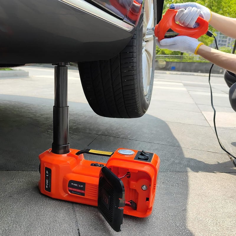 E-HEELP Electric Car Jack 5Ton 12V Kit Hydraulic (Lifting Range: 6.1~17.7 inch) with Inflator Electric Jack for Car SUV Sedan MPV Change Tires Garage Repair Emergency Kit - Image 4