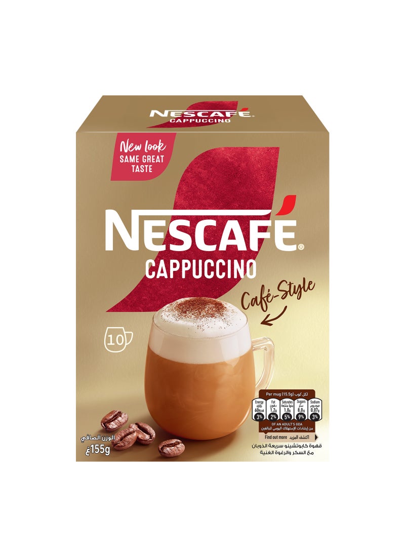 Nescafe Gold Cappuccino Coffee Mix 10 Sachets 15.5grams - Image 1