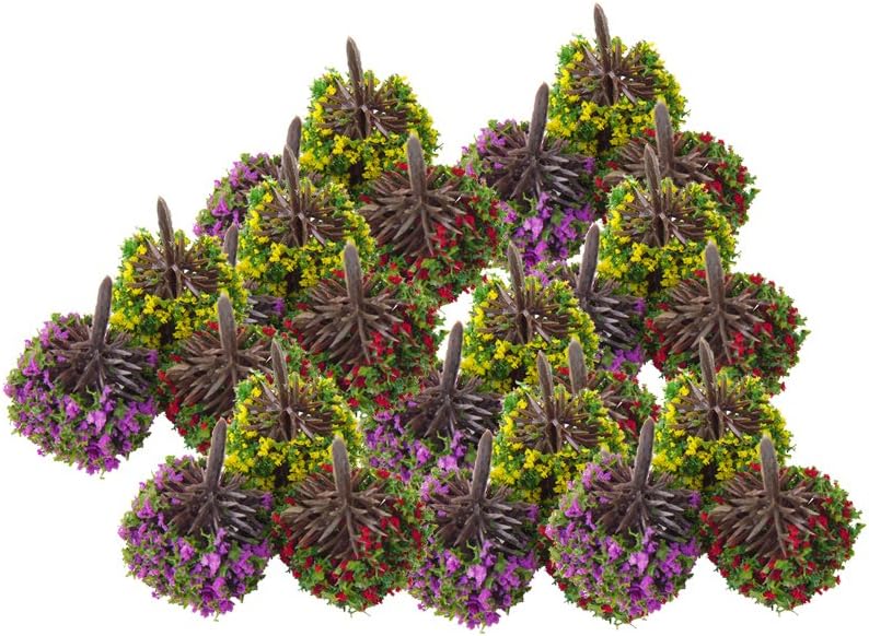 klarako 30pcs Model Train Trees Bushes with Colorful Flowers, 1:100 Scale Fake Tree for Diorama Scene, Projects, Wargame Scenery Building - Image 5