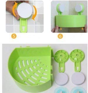 divinezon Bathroom Corner Shelf Shower Mounted Cosmetic Storage Plastic Holder (Multicolour, dvz_Matx-Triangle Shower Corner Caddy) - Image 5