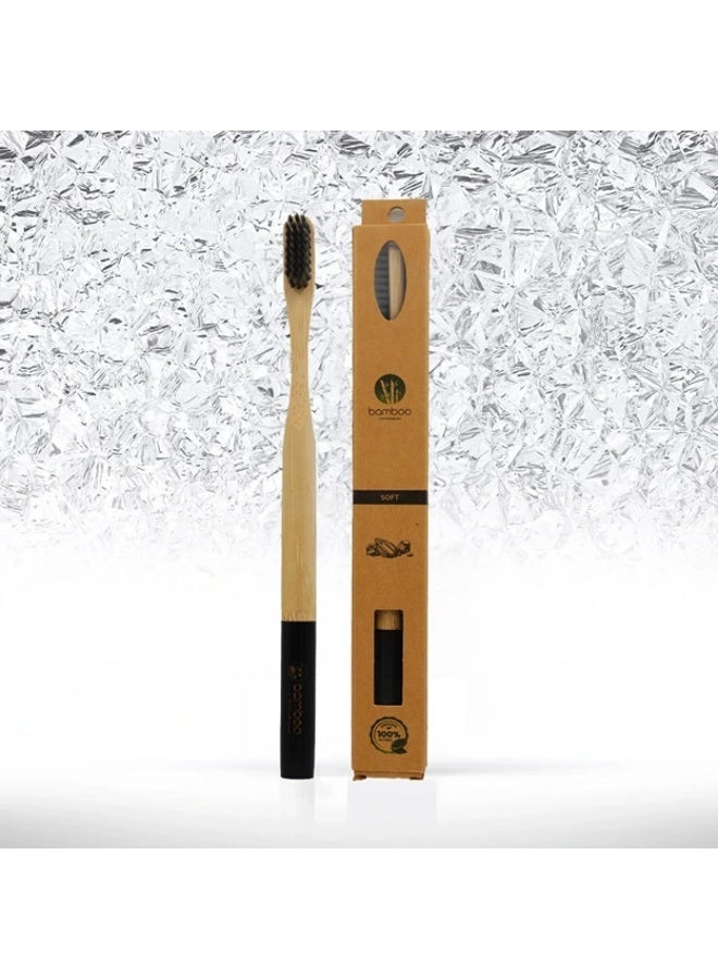 BAMBOO TOOTH BRUSH CHARCOAL BLACK SOFT - Image 3