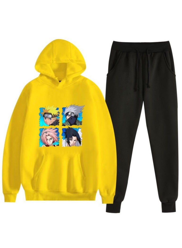 KUYING Naruto Anime Printed Fashion Men's and Women's Hooded Hooded Hoodie Set  - Image 1