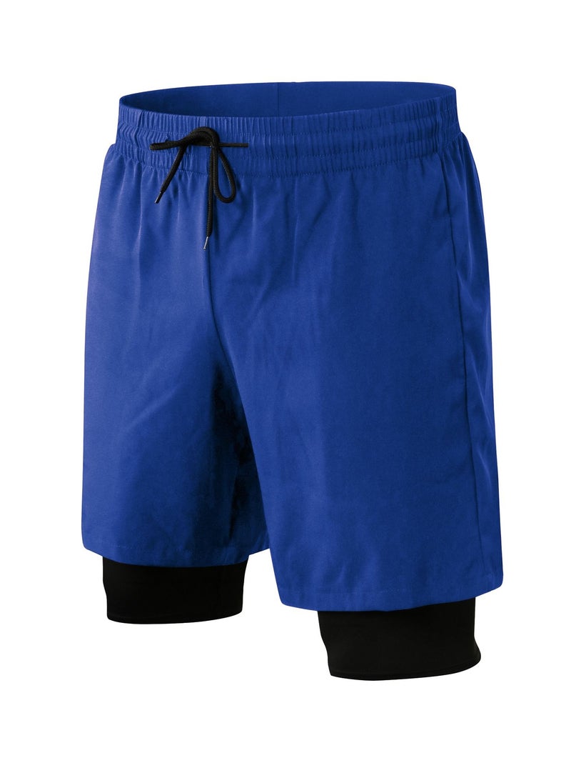 Loquat - Men Quick Dry Breathable Elastic Shorts Blue - Image 1
